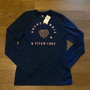 Abercrombie & Fitch kids long sleeve navy top new